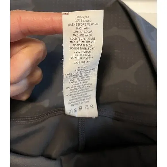 Zyia Active Leggings Women’s Sz 12 Gray Battleship Camo Luxe Hi Rise Athleisure - Picture 8 of 12